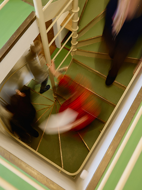 Visitors explore the house 