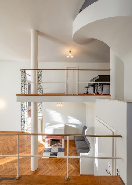 View of the hall and the music room