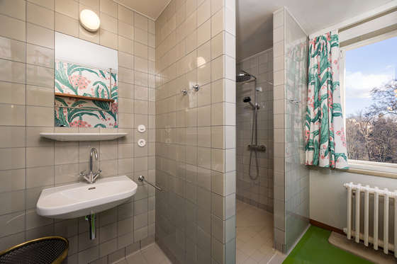 Soaps, shower gels, and lotions from Saint Charles Apothecary are provided for you in the bathroom.