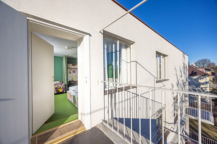 Access to the rooftop terrace.